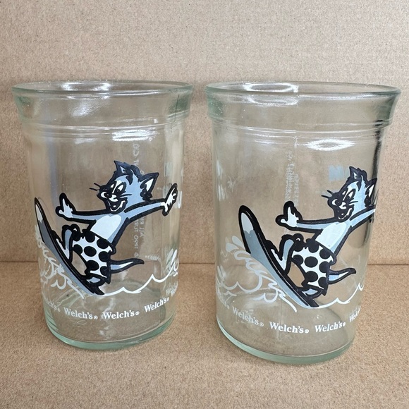 Other - Vintage Welch's Disney Cartoon Promo Jelly/Juice Glass Cup Tom & Jerry Surfing